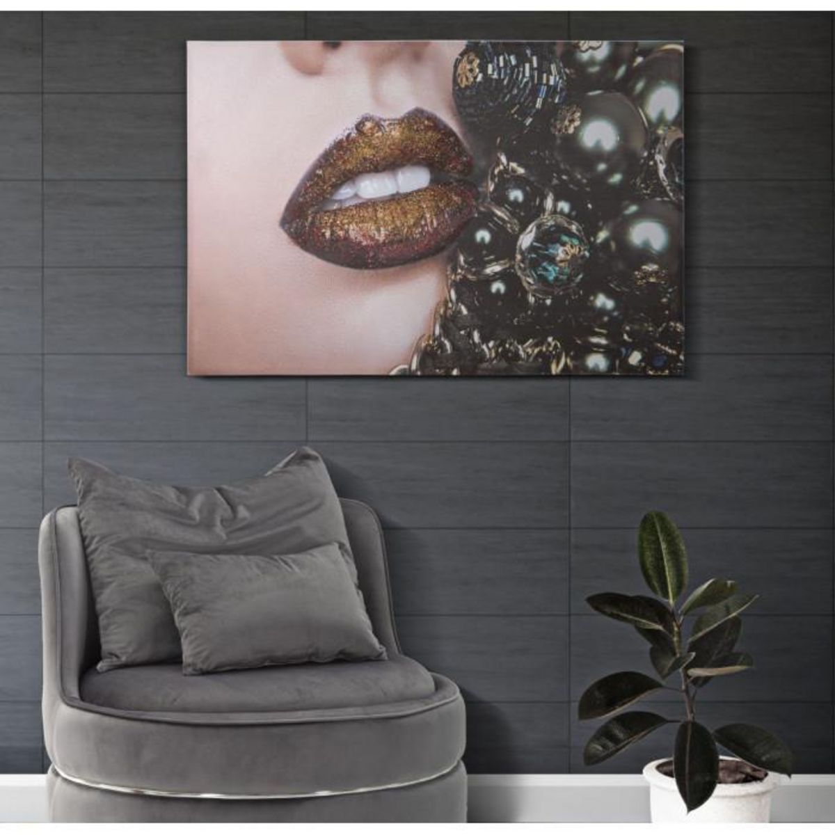Paris Prix Toile Imprimée Déco  Beautiful Lips  80x120cm Multicolore