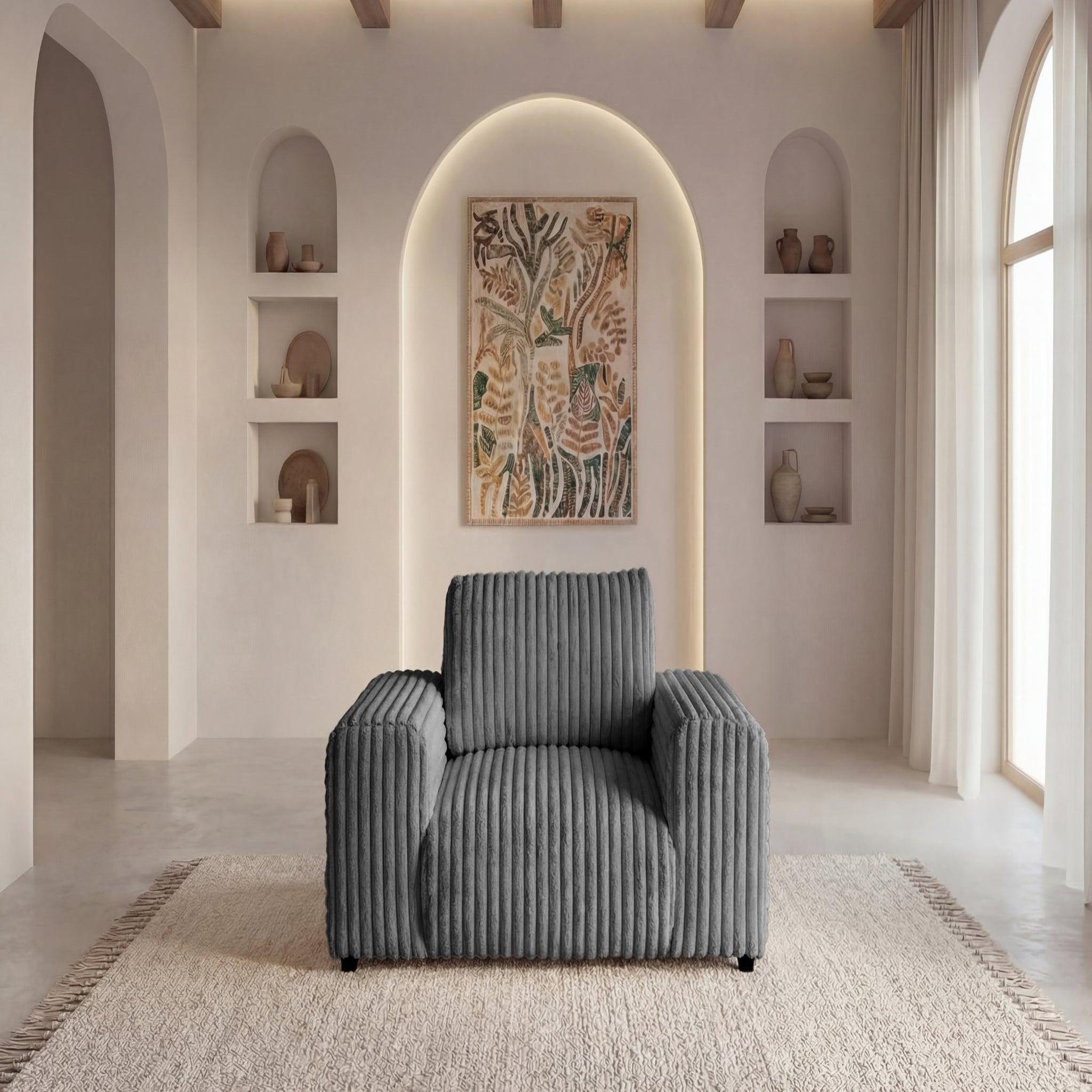 Voir la diapositive 3 : CASANOVA PARIS Caisa - fauteuil en velours côtelé