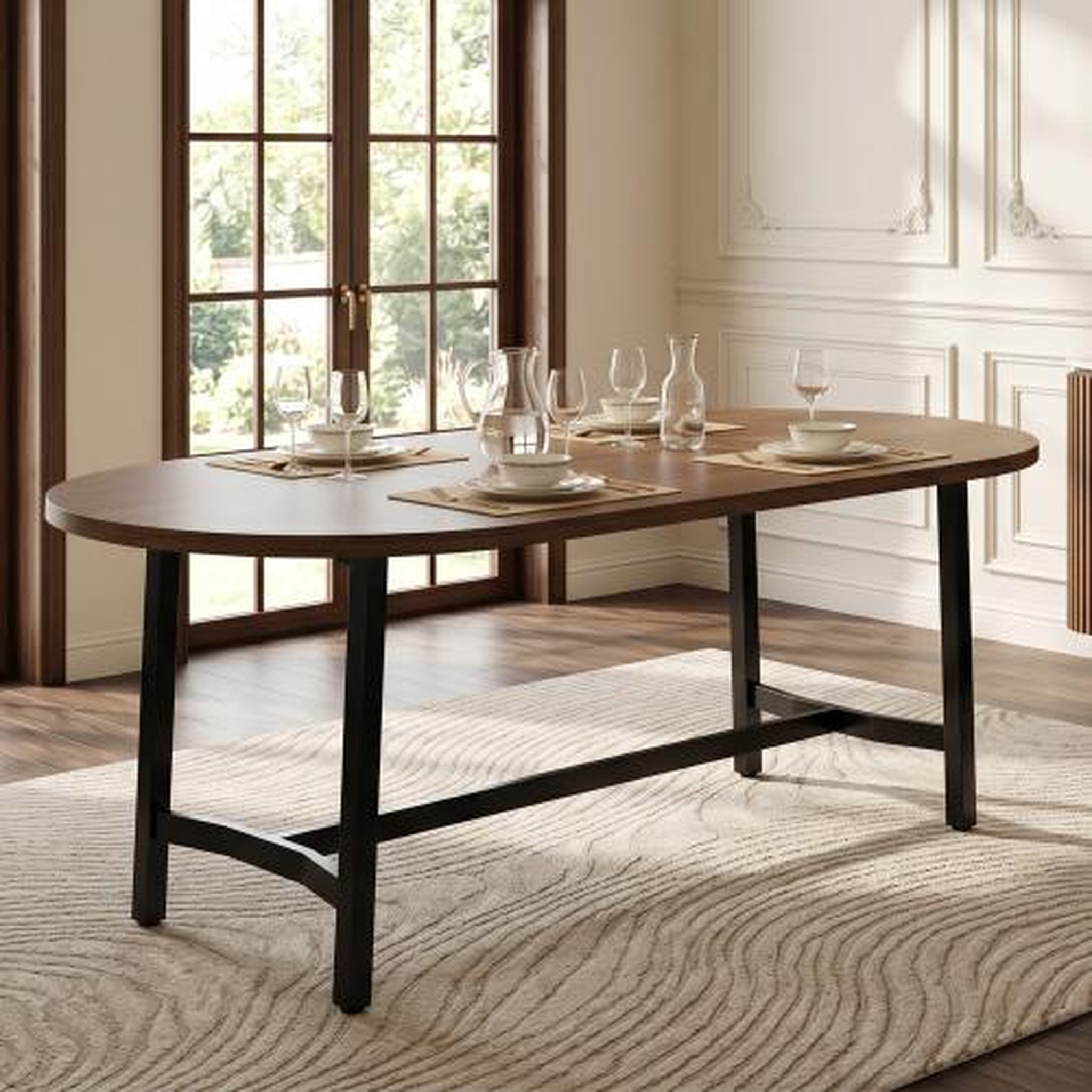 Voir la diapositive 4 : MERAX Table à manger 180x80 cm pour 6-8 personnes avec pieds en métal