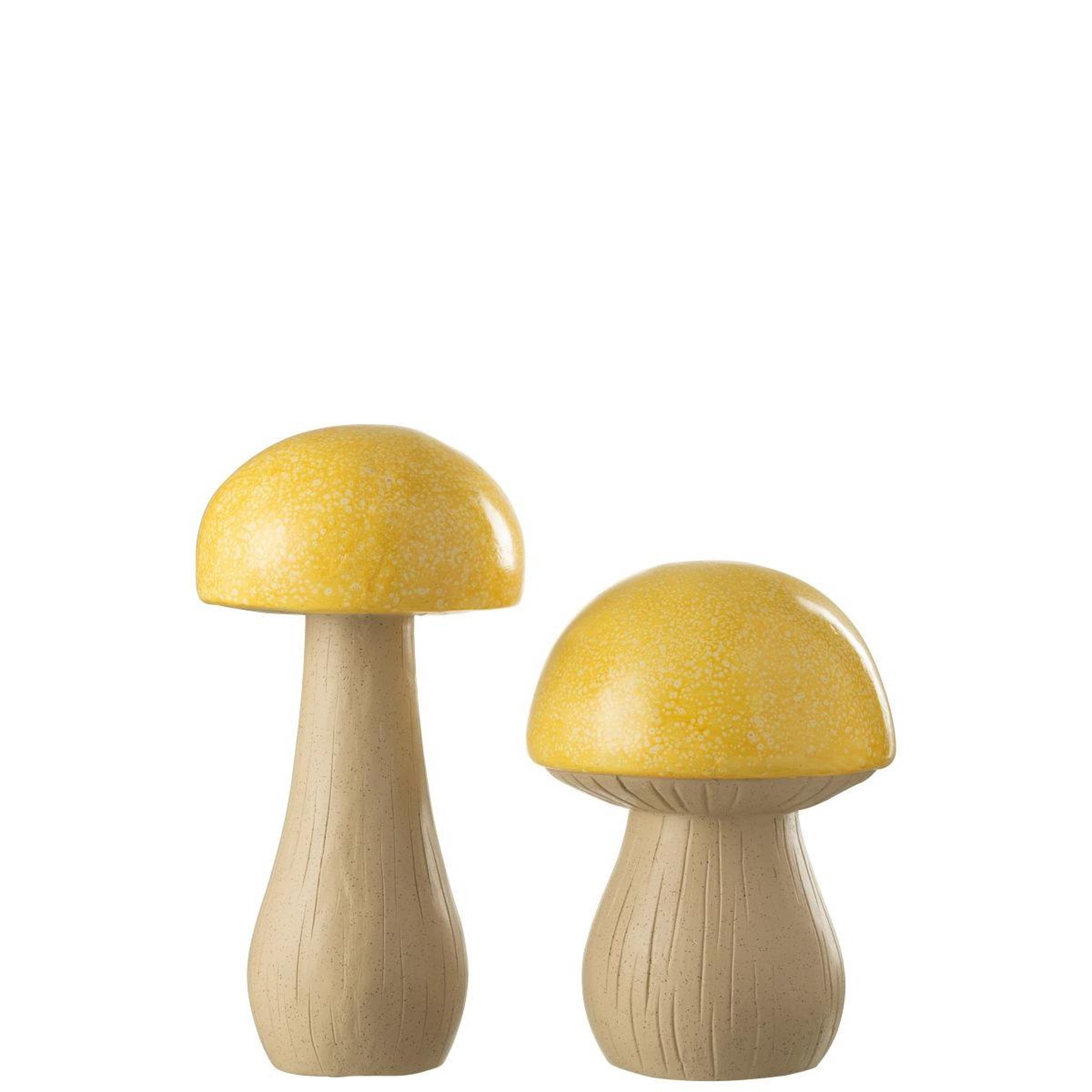 Voir la diapositive 2 : J-LINE Lot de 2 champignons extérieur  pasquale  48cm jaune