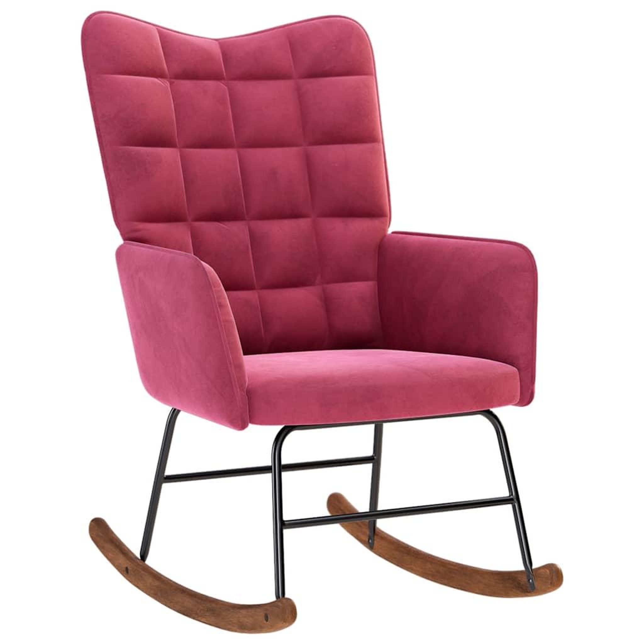 Voir la diapositive 2 : VIDAXL Chaise a bascule Rouge bordeaux Velours