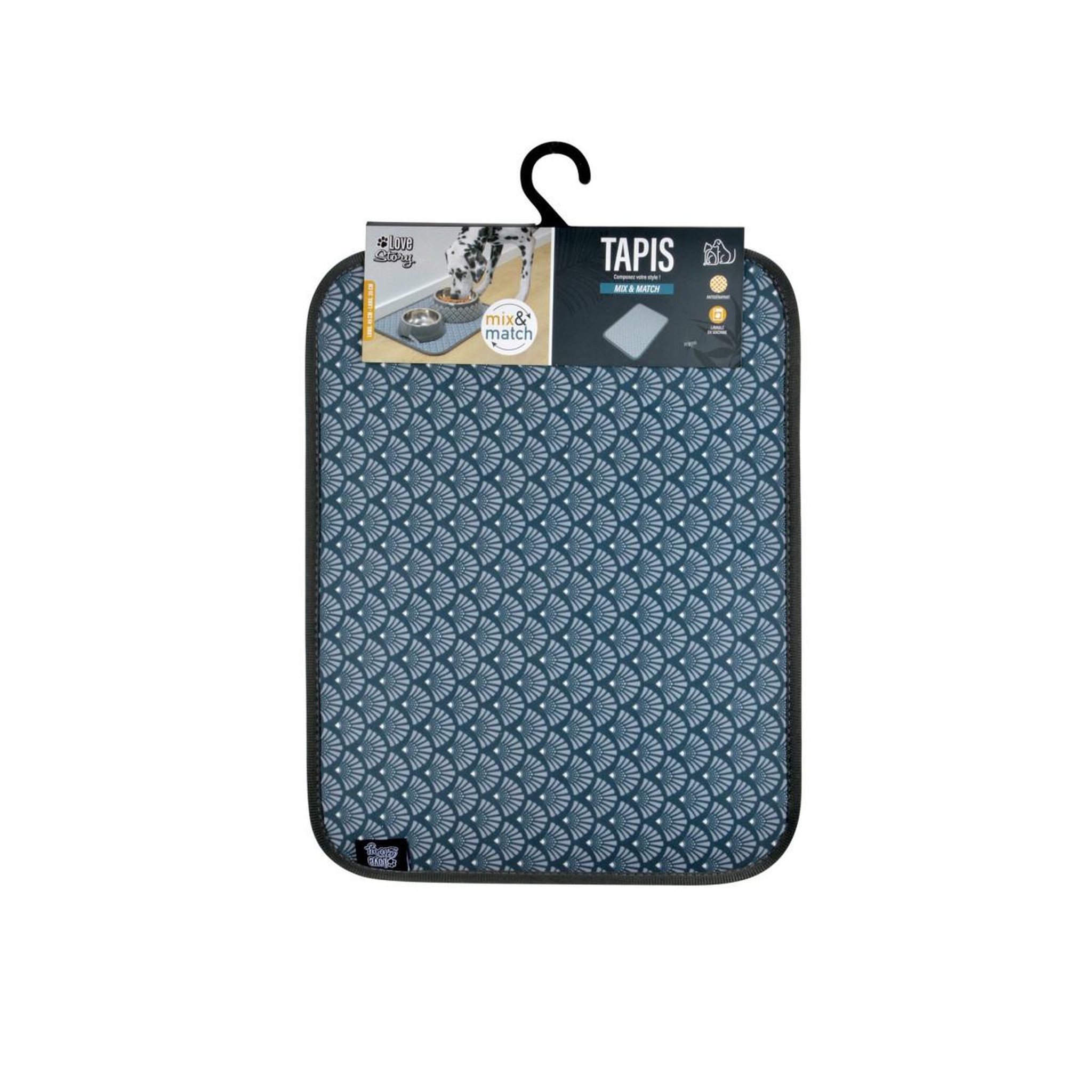 Voir la diapositive 2 : HOMEA Tapis de repas pour chien & chat  new art  45cm anthracite