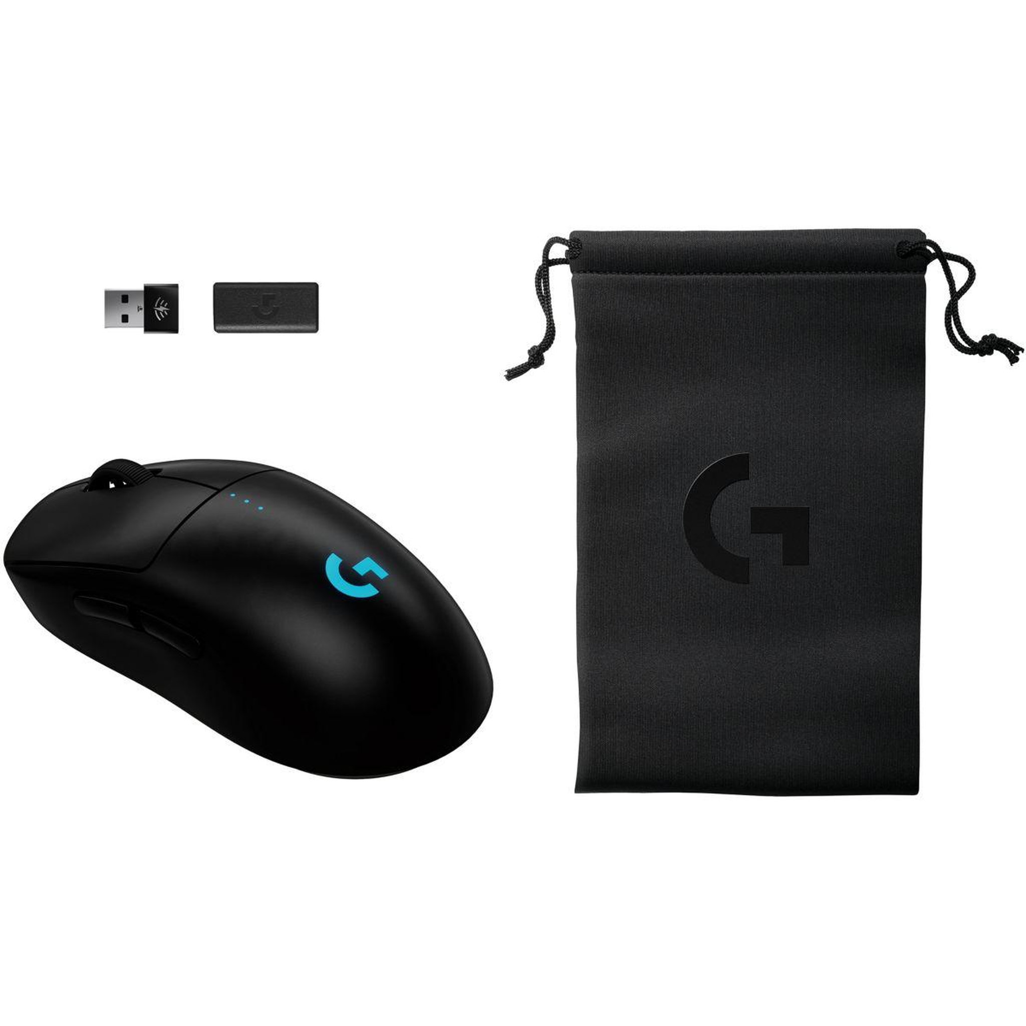 Logitech Souris gamer sans fil pro 2 lightspeed noir + pochette + dongle 8k hz