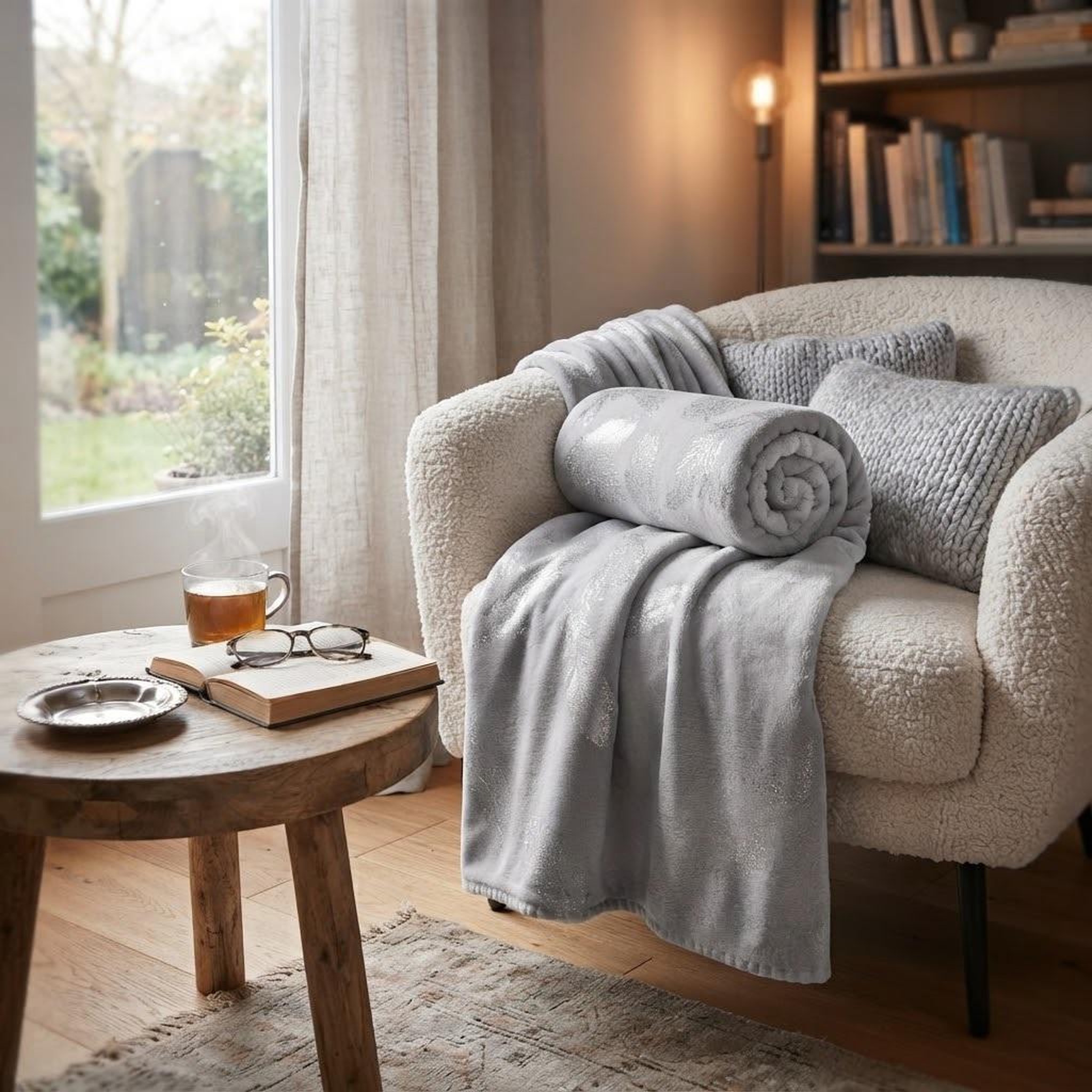 Voir la diapositive 4 : Eden Plaid polaire plumette design et moderne