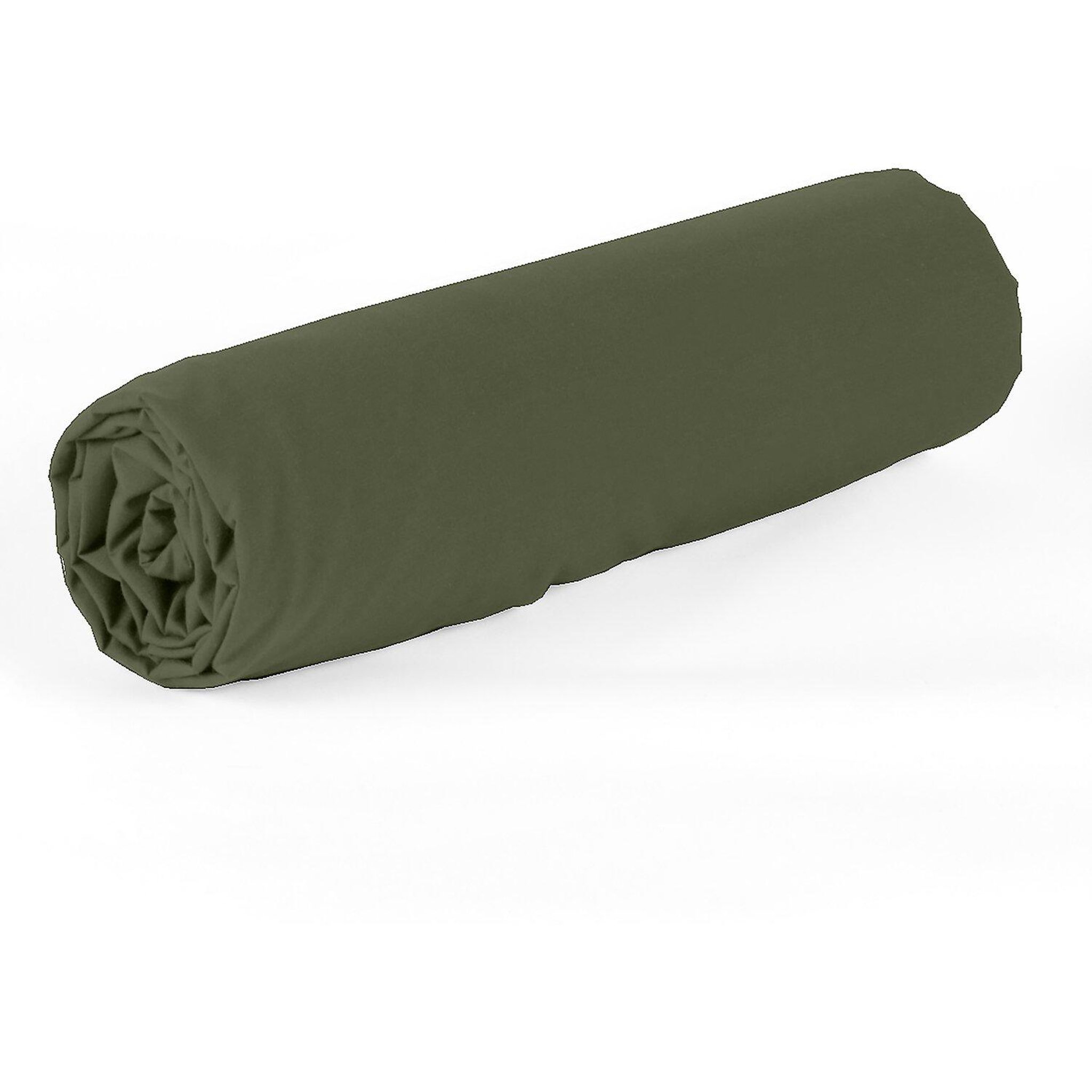 Voir la diapositive 2 : Home collection Drap housse percale de coton - kaki