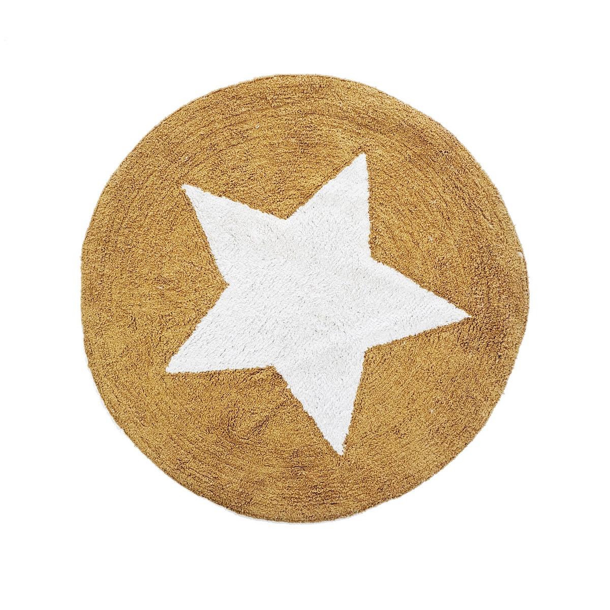 FUTURE HOME Tapis enfant rond étoile en coton 80x80cm