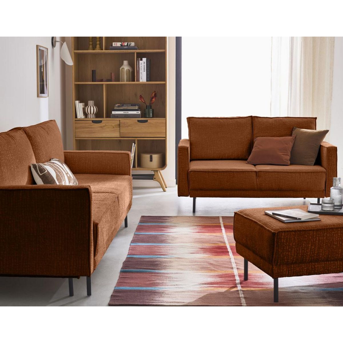 LISA DESIGN Charlie - canapé droit 2 places - en tissu velours relief