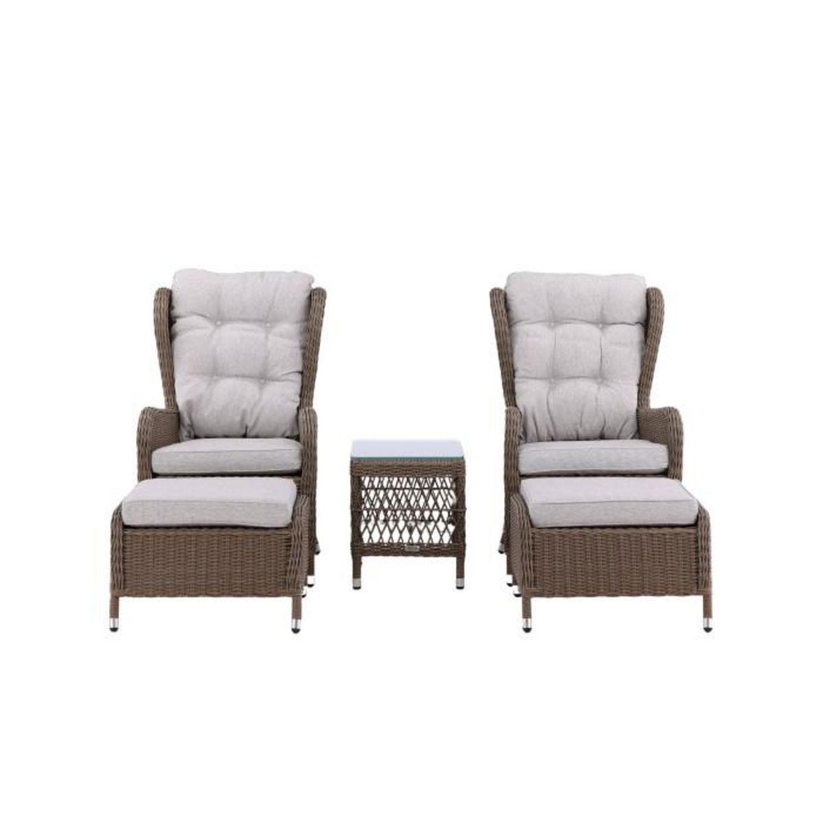 Paris Prix Salon de Jardin Lounge  Washington  103cm Naturel