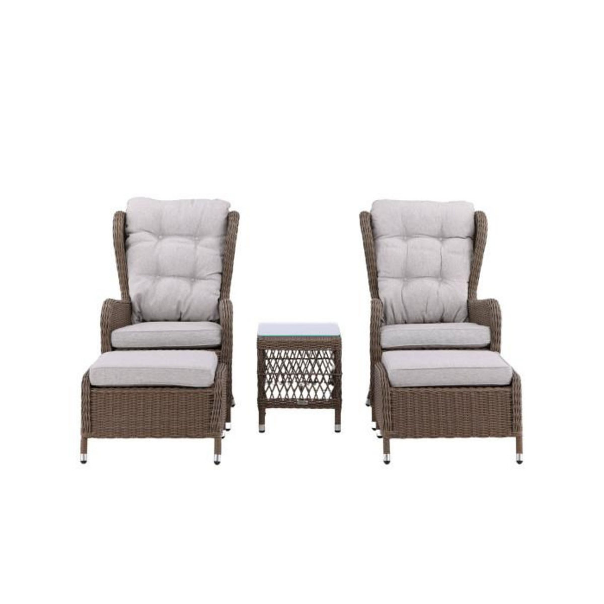 Paris Prix Salon de Jardin Lounge  Washington  103cm Naturel