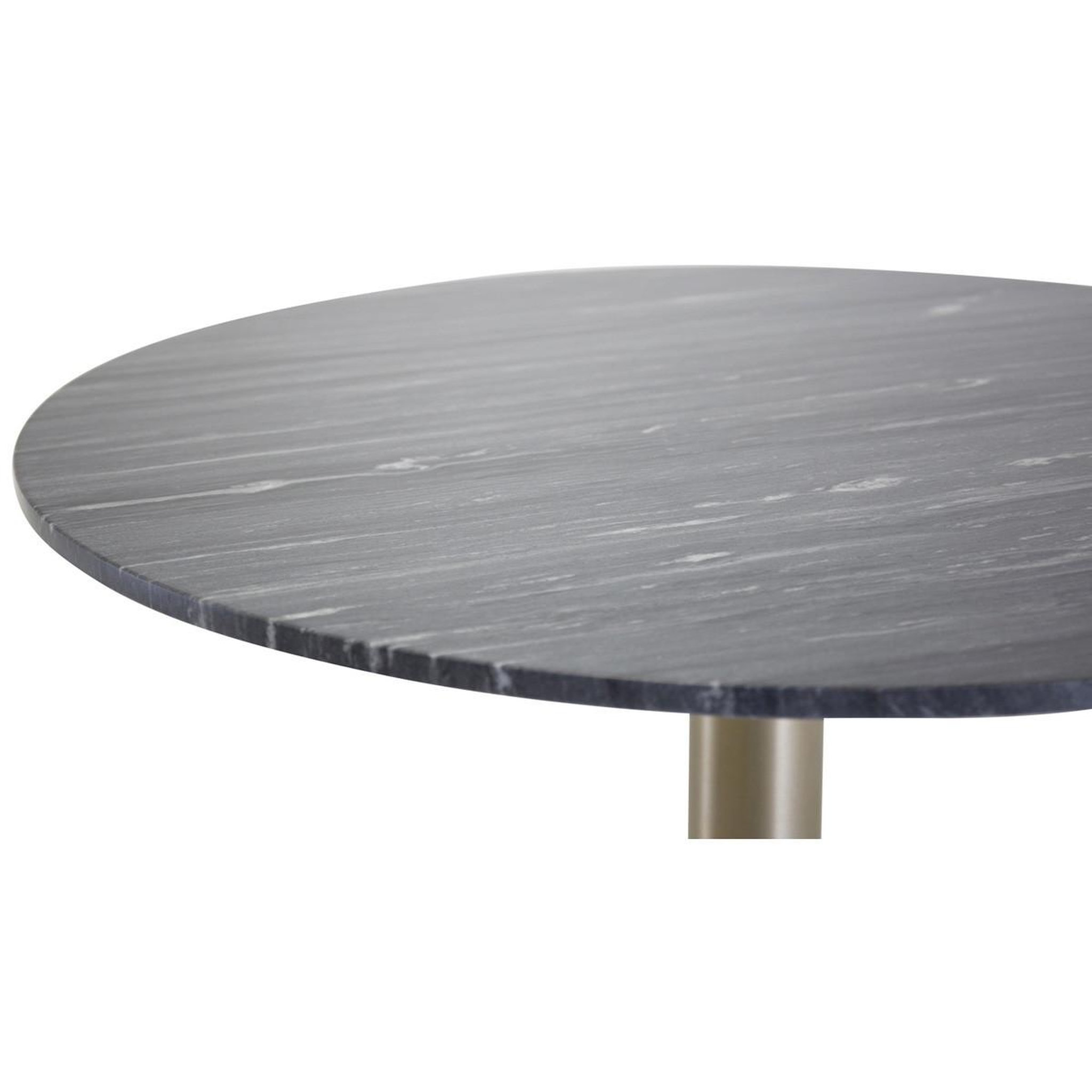 Voir la diapositive 2 : Paris Prix Table à manger en marbre  estelle  106cm gris foncé & or