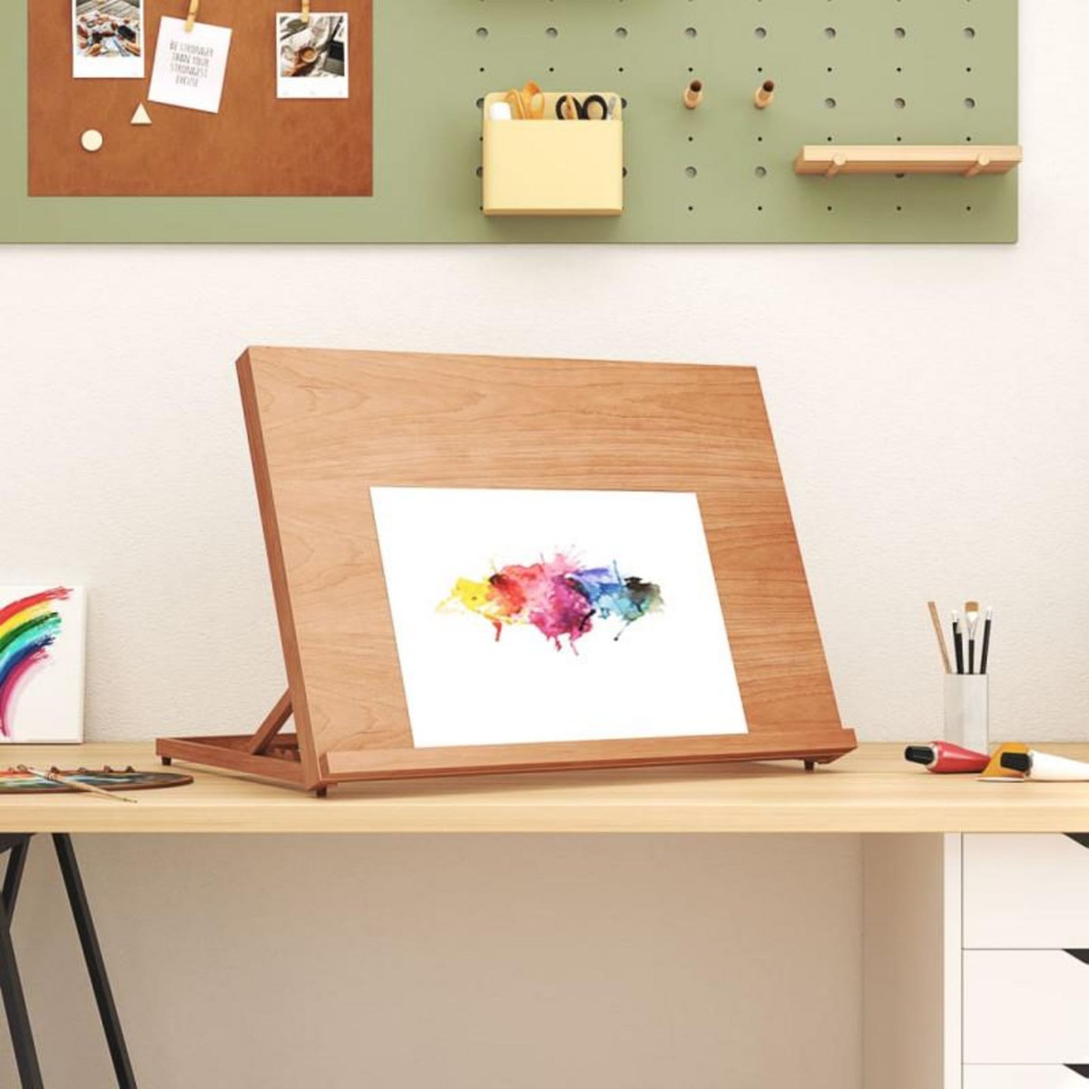 VIDAXL Chevalet de table 65x48x7 cm bois de hêtre massif