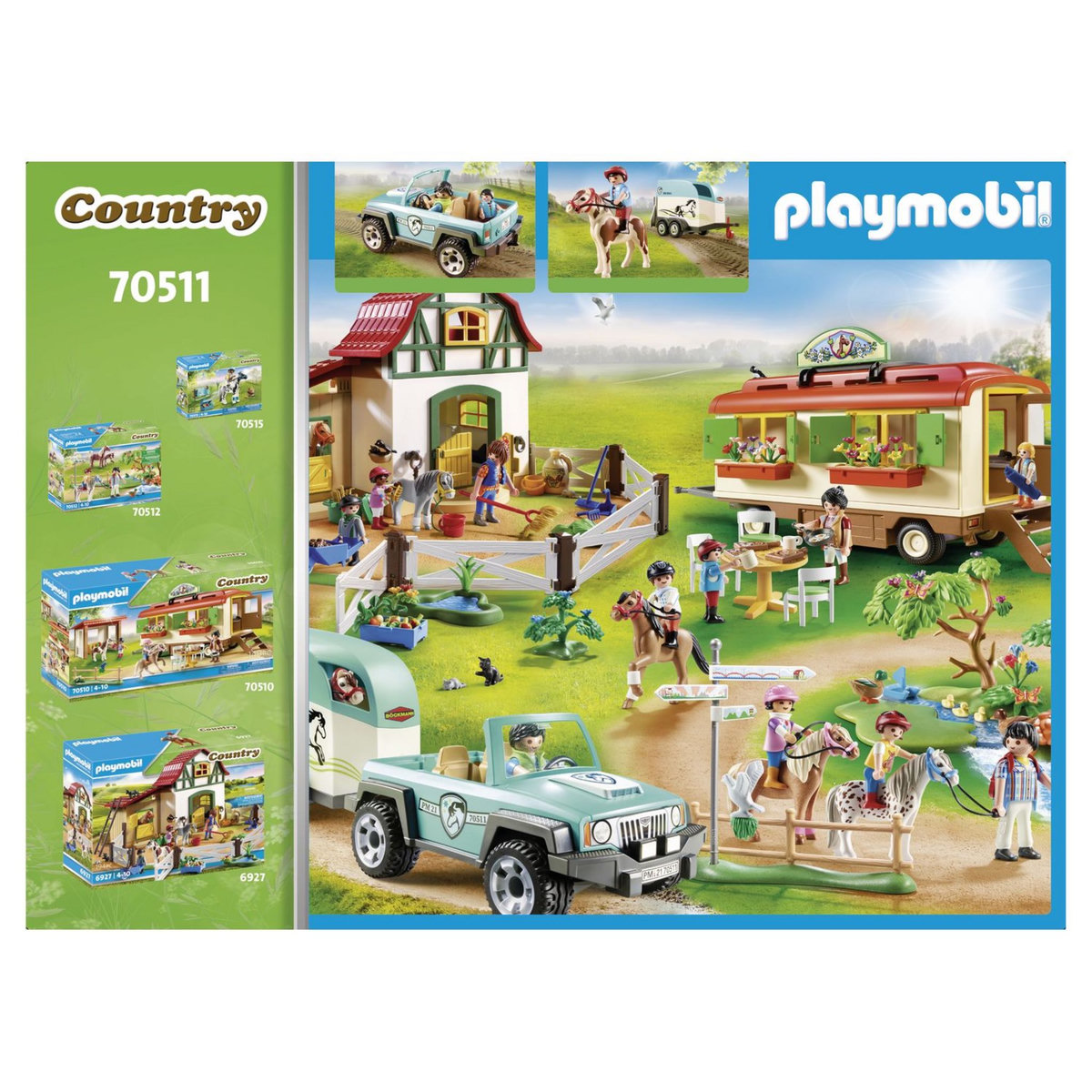 PLAYMOBIL 70511 - Country Voiture et Van pour poney 