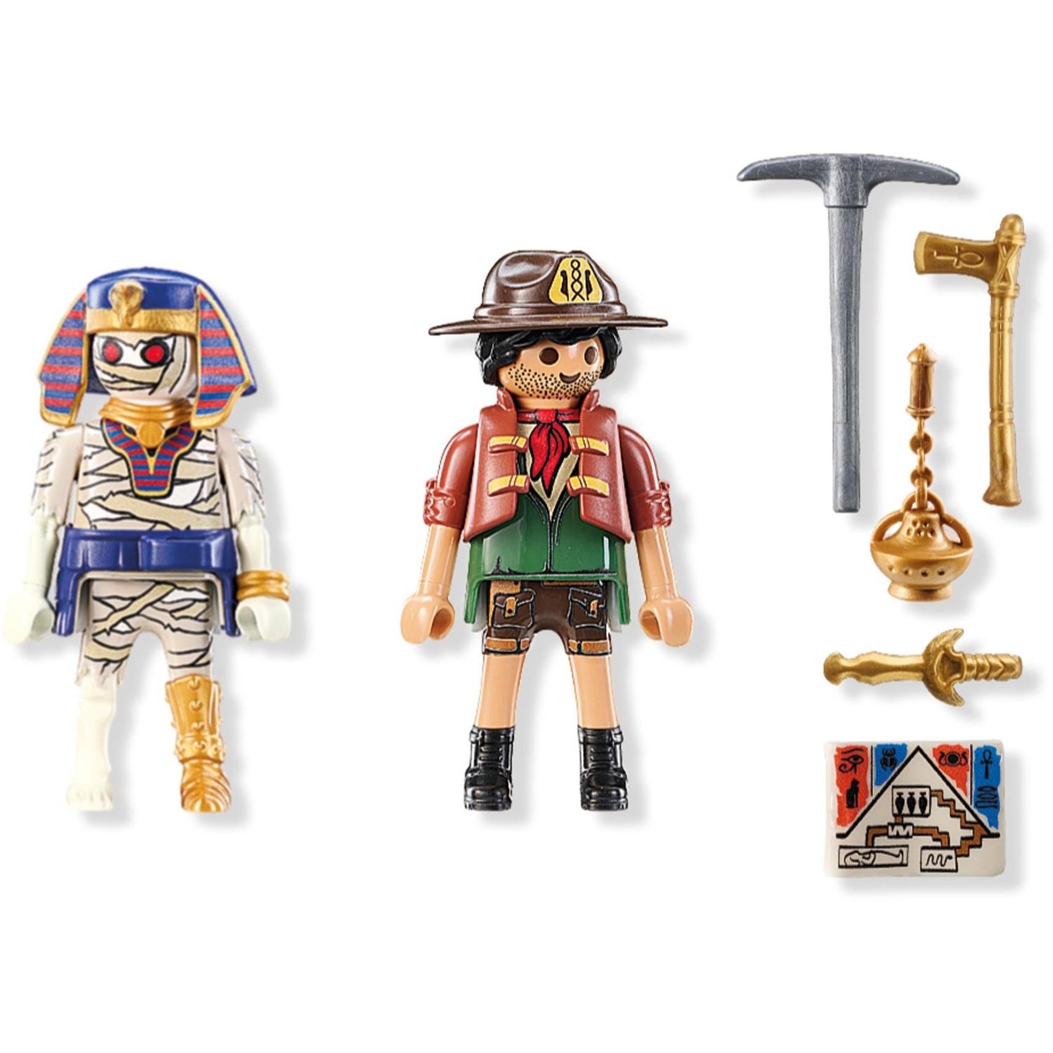 Voir la diapositive 4 : PLAYMOBIL Duo : Chasseur de trésors, momie et accessoires