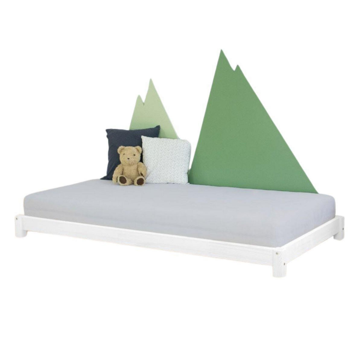 BENLEMI Lit simple en bois TEENY Blanc 90x180cm