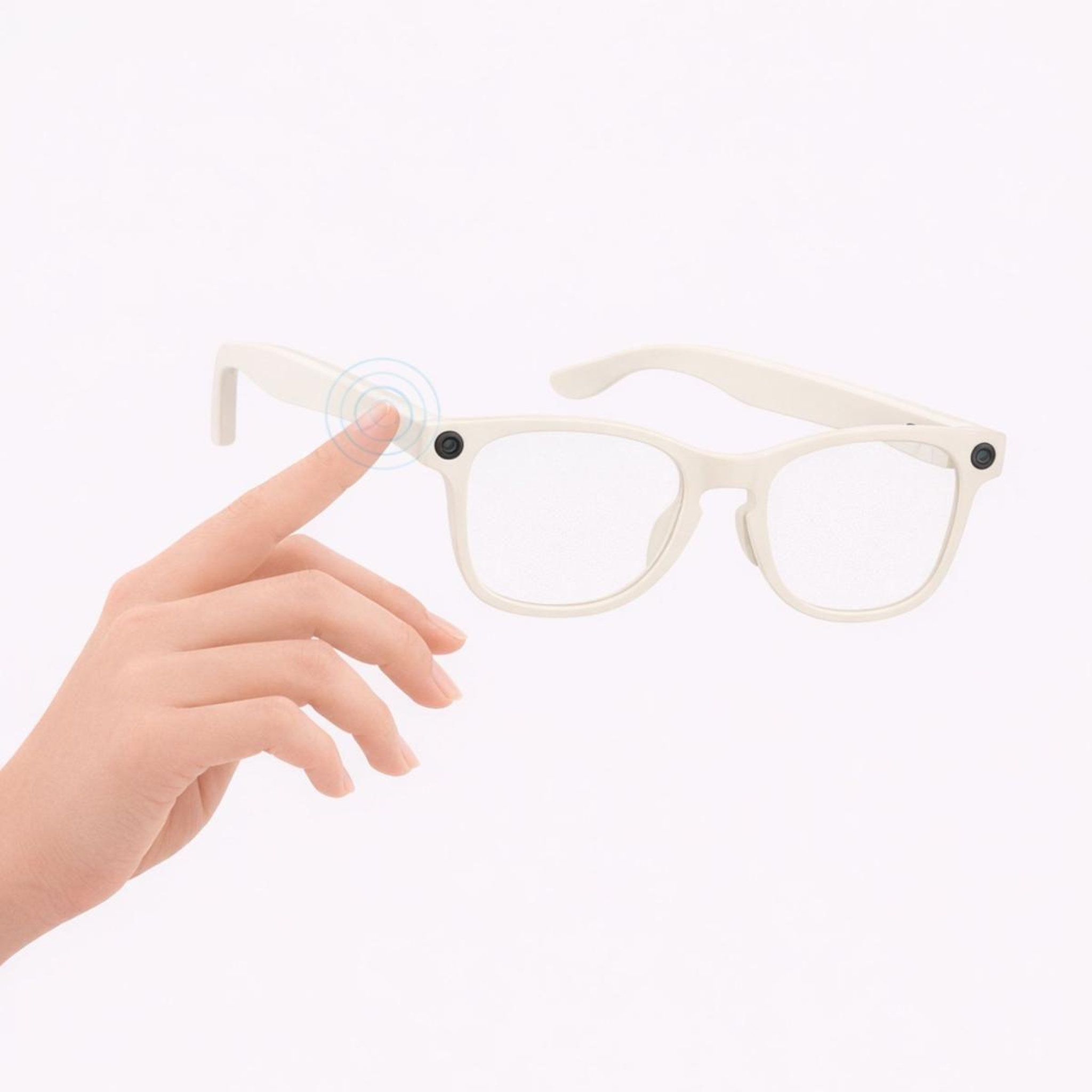 Voir la diapositive 4 : SYNERFIT Lunettes caméra NASA Futura - 8 Mpx 1080p, Bluetooth 5.4, IA vocale - Blanc / Incolore