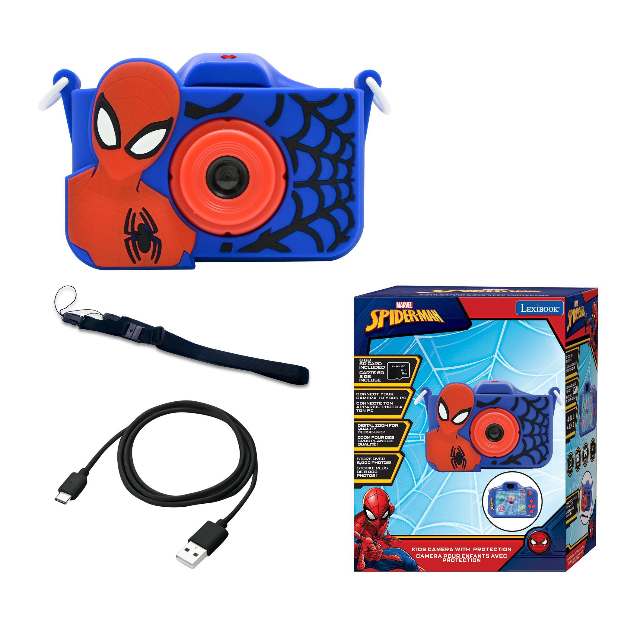 Voir la diapositive 2 : Lexibook Camera avec protection Spider-Man