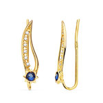 L'ATELIER D'AZUR Boucles d'Oreilles Or 18 Carats 750 Jaune - Contours Grimpeurs - Soleil