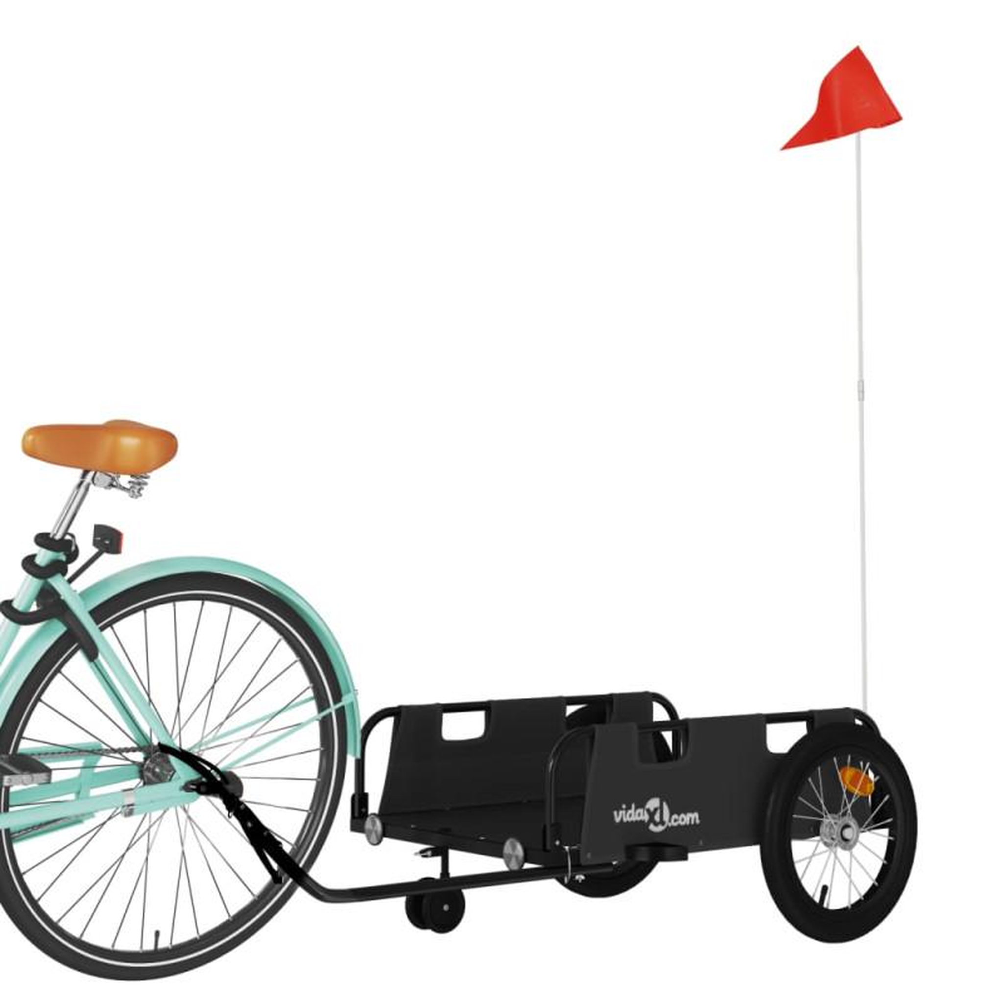 Voir la diapositive 3 : VIDAXL Remorque de vélo noir tissu oxford et fer