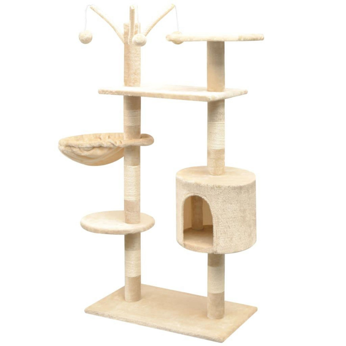 VIDAXL Arbre a chat avec griffoirs en sisal 125 cm Beige