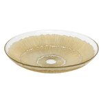 SECRET DE GOURMET Plat de Présentation en Verre  Celeste  30cm Doré