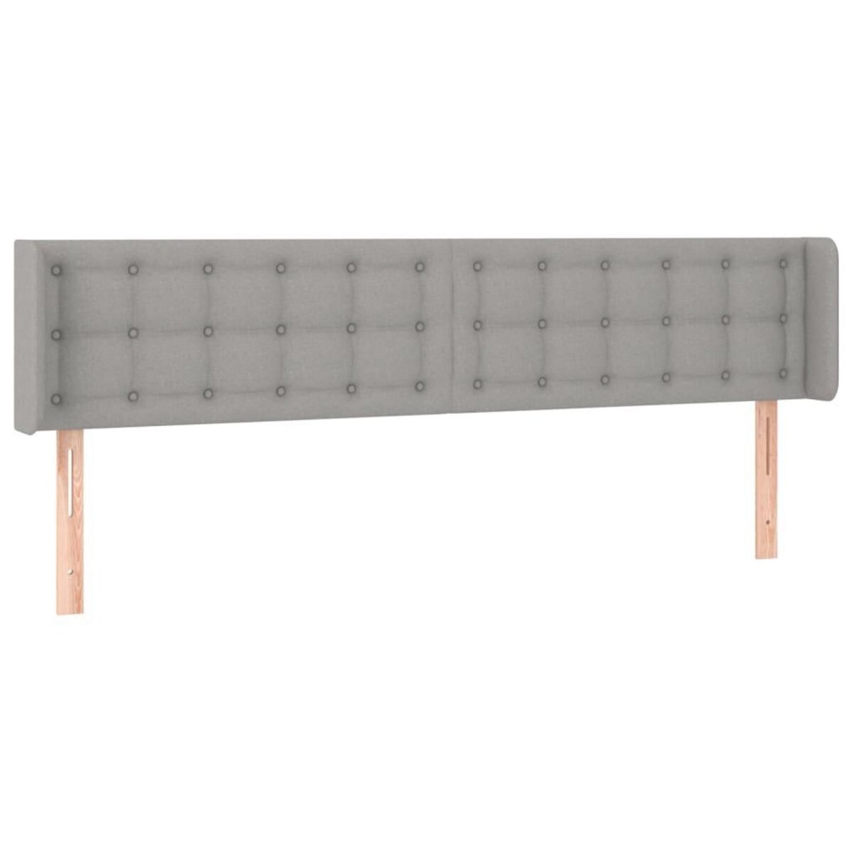 VIDAXL Tete de lit avec oreilles Gris clair 203x16x78/88 cm Tissu