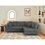 Voir la diapositive 6 : LISA DESIGN Rune - canapé d'angle droit - 4 places - avec pouf d'appoint - en tissu bouclette