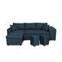 Voir la diapositive 2 : Canapé d'angle réversible convertible avec coffre + 2 poufs avec niche fixe à droite ANETTA