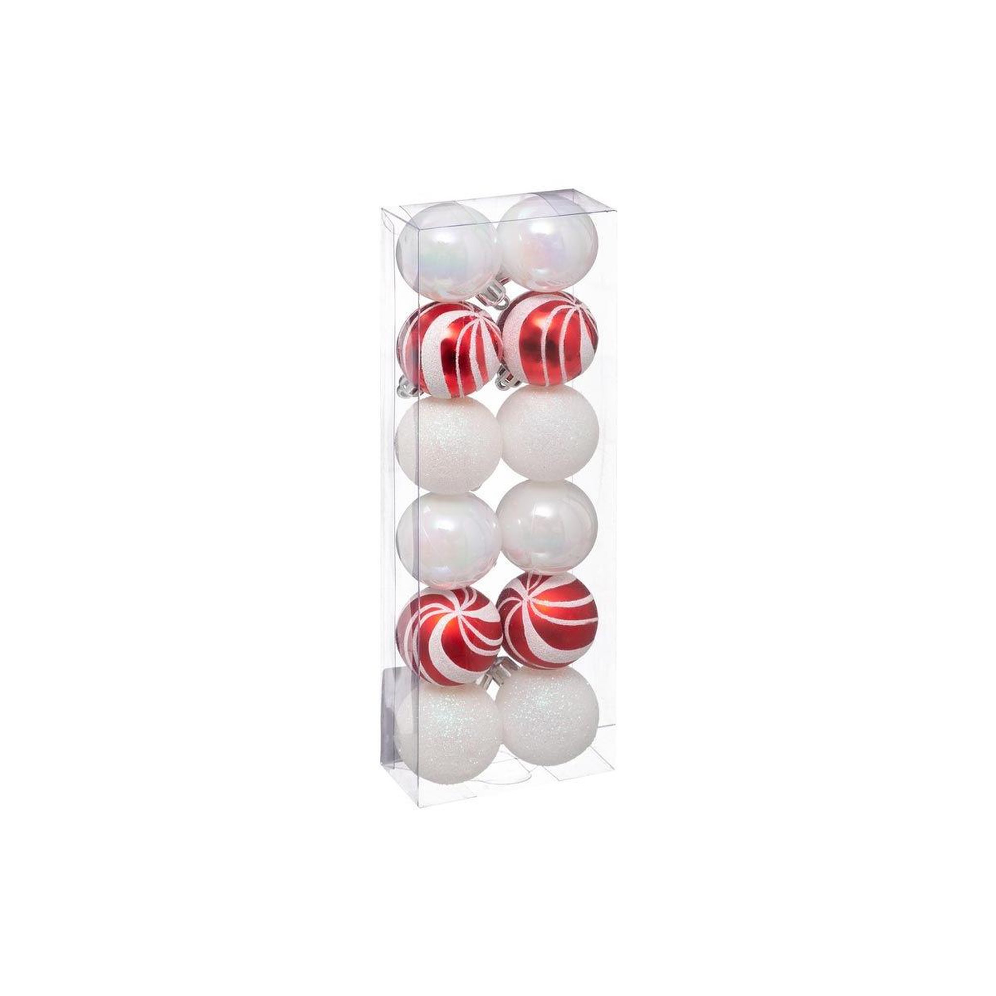 FEERIC LIGHT & CHRISTMAS Lot de 12 boules de noël  colorama  4cm rouge & blanc