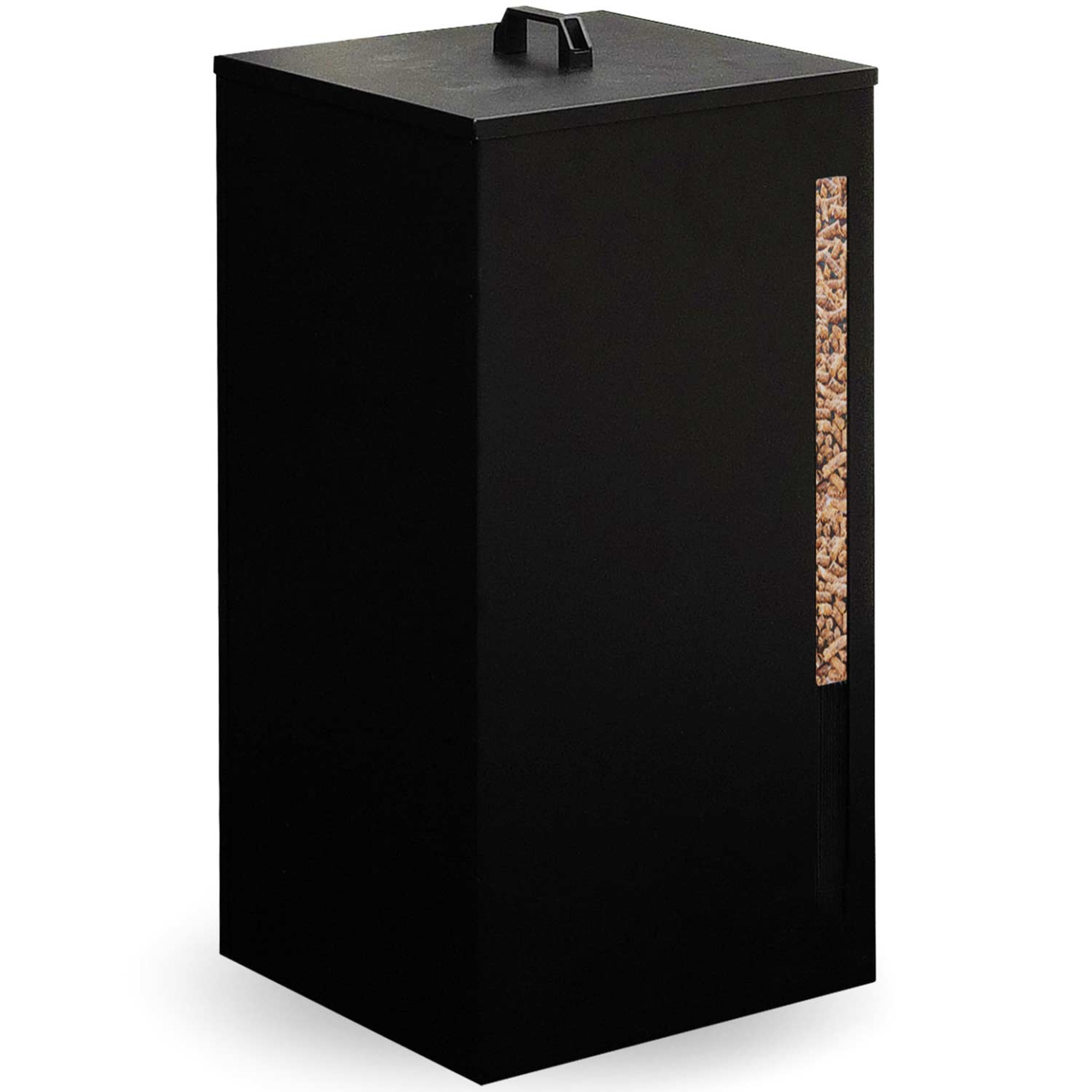 ID MARKET Réservoir à granulés 45 kg noir rangement à pellets 36 x 36 x 76 cm
