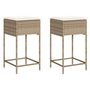 Voir la diapositive 2 : VIDAXL Tabourets de bar jardin avec coussins lot de 2 beige poly rotin