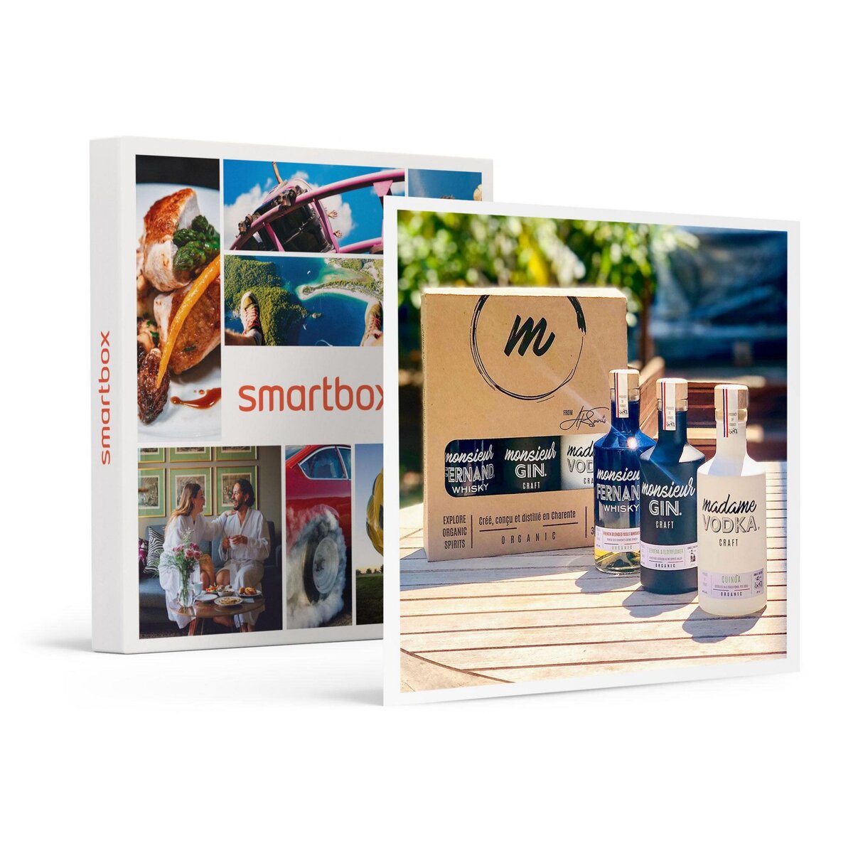 Smartbox Coffret trilogie de spiritueux : vodka, gin et whisky livrés à  domicile - Coffret Cadeau Gastronomie pas cher 