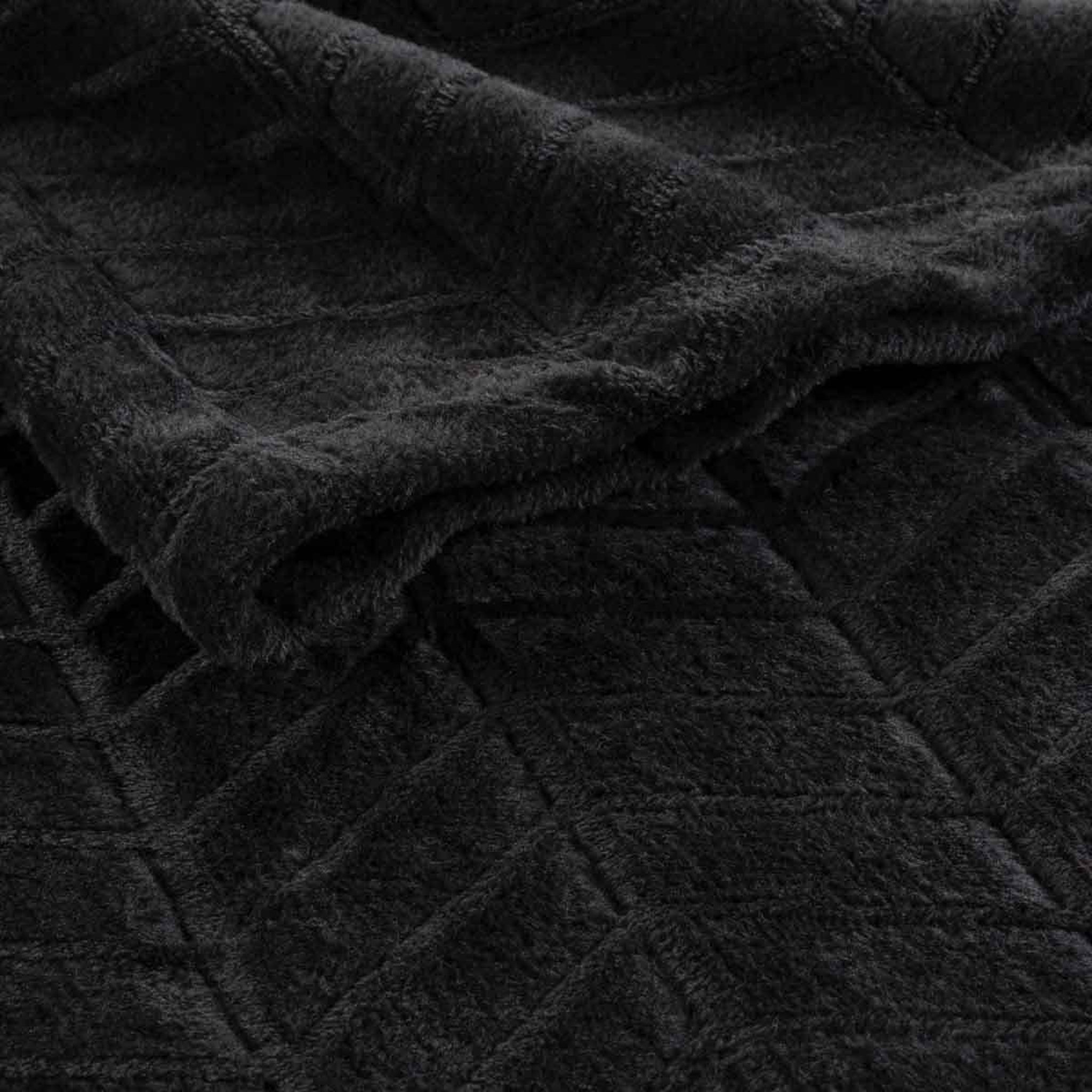 Voir la diapositive 3 : Douceur d'Intérieur Plaid flanelle uni  arya  180x220cm noir