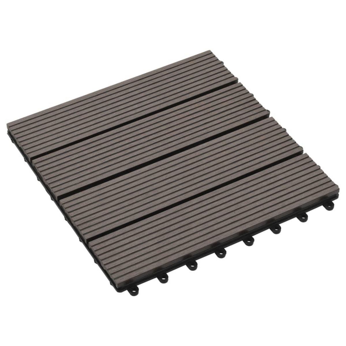 VIDAXL Carreau de terrasse 11 pcs WPC 30 x 30 cm 1 m^2 Marron fonce