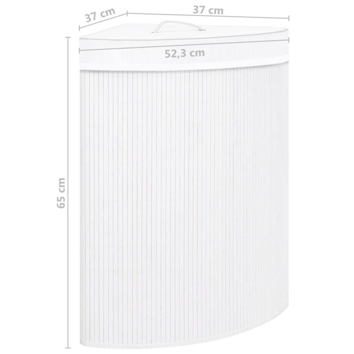 VIDAXL Panier a linge d'angle Bambou Blanc 60 L