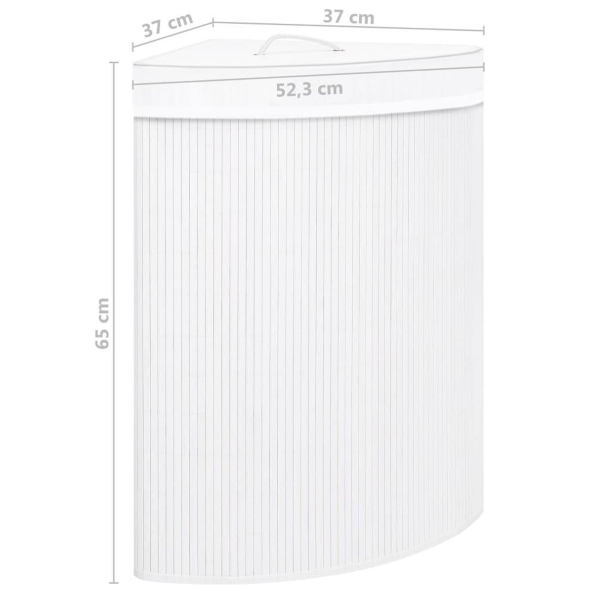 VIDAXL Panier a linge d'angle Bambou Blanc 60 L