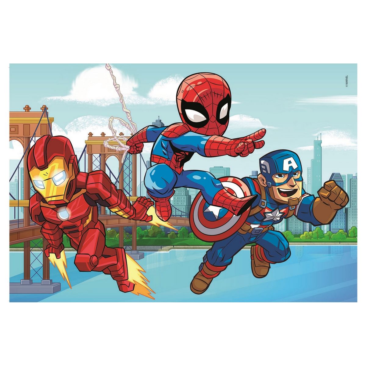 CLEMENTONI Ensemble de 3 puzzles 48 pièces Marvel