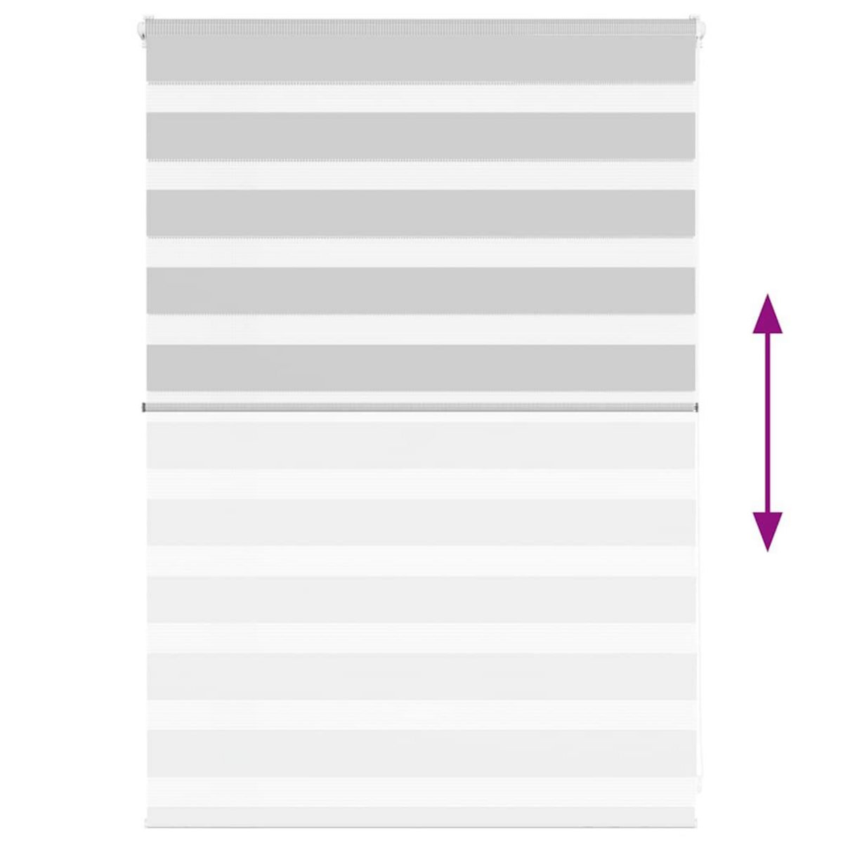 VIDAXL Store zebre gris clair largeur du tissu 90,9 cm polyester