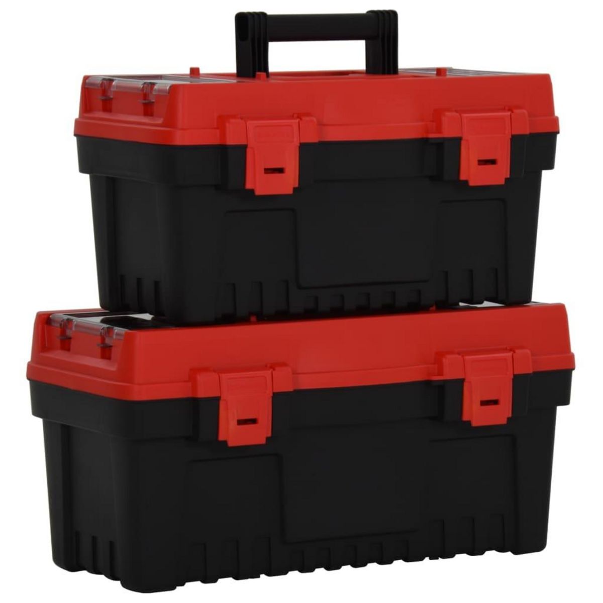 VIDAXL Ensemble de boîte a outils 2 pcs Noir et rouge Polypropylene