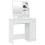 Voir la diapositive 4 : VIDAXL Coiffeuse avec miroir blanc brillant 86,5x35x136 cm