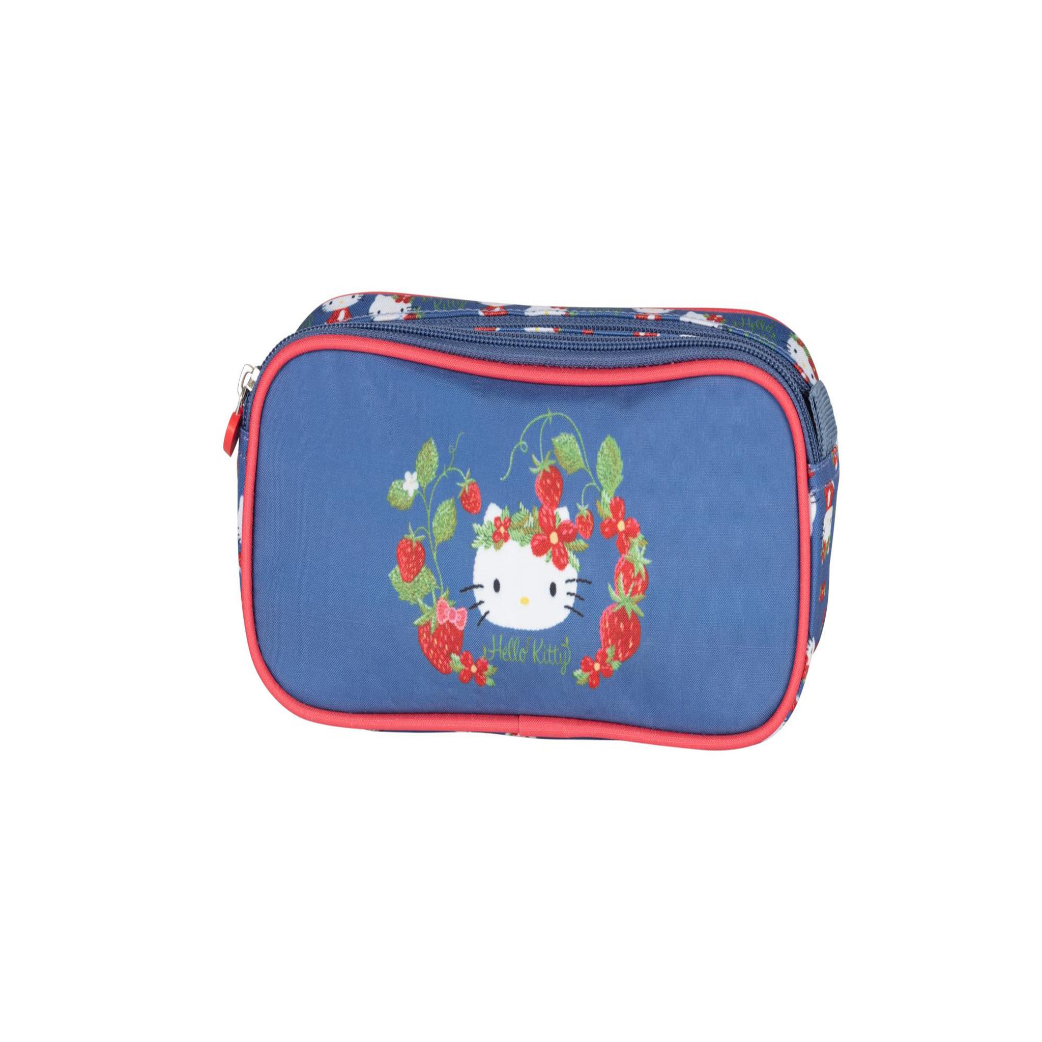 Bagtrotter Hello Kitty - Trousse scolaire Strawberry - Bleu/Rouge - 2 Compartiments