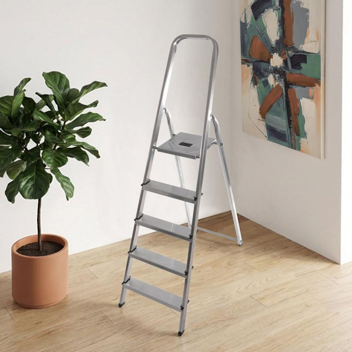 HAILO Escabeau domestique pliable 5 marches Selekta MixAlu