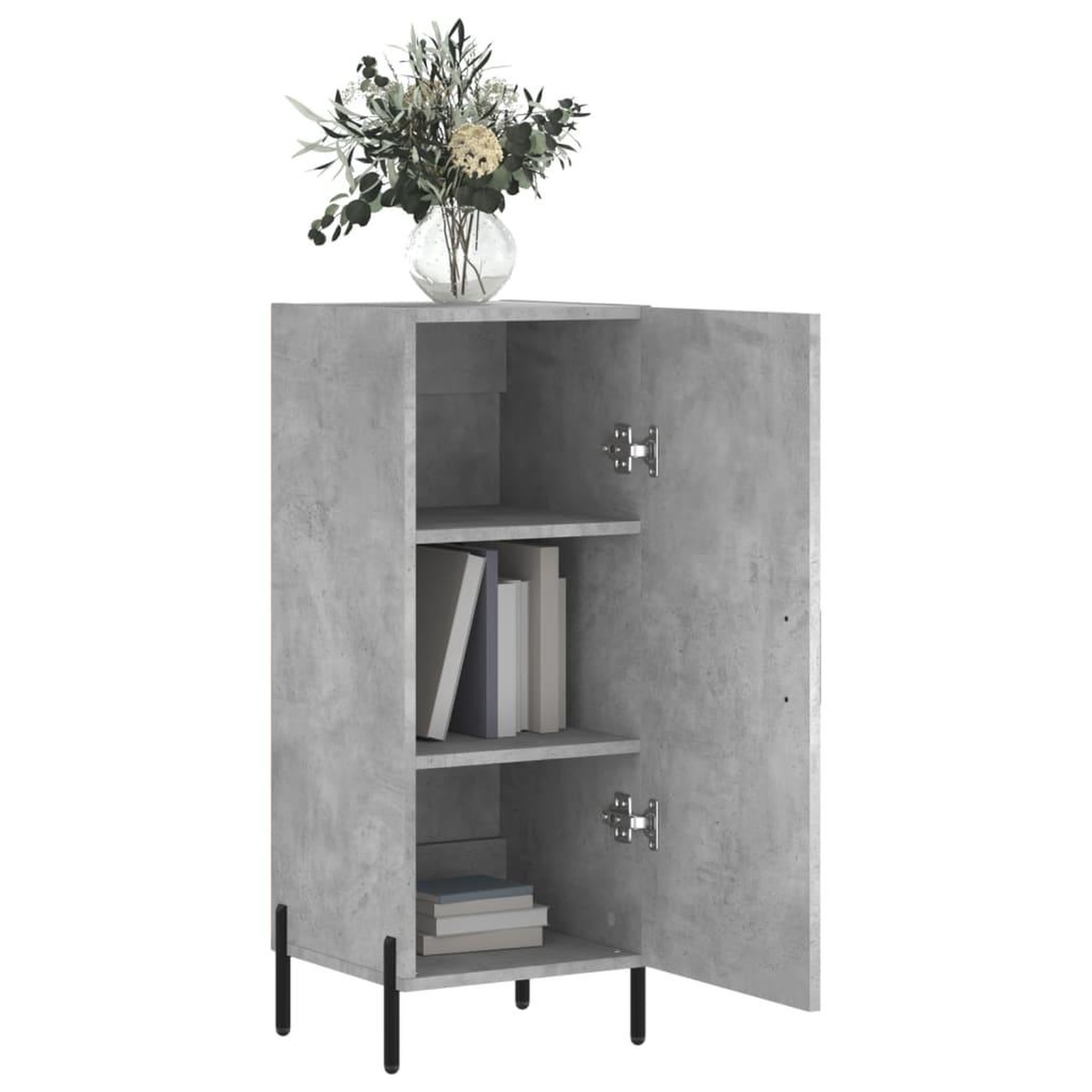 Voir la diapositive 4 : VIDAXL Buffet Gris beton 34,5x34x90 cm Bois d'ingenierie