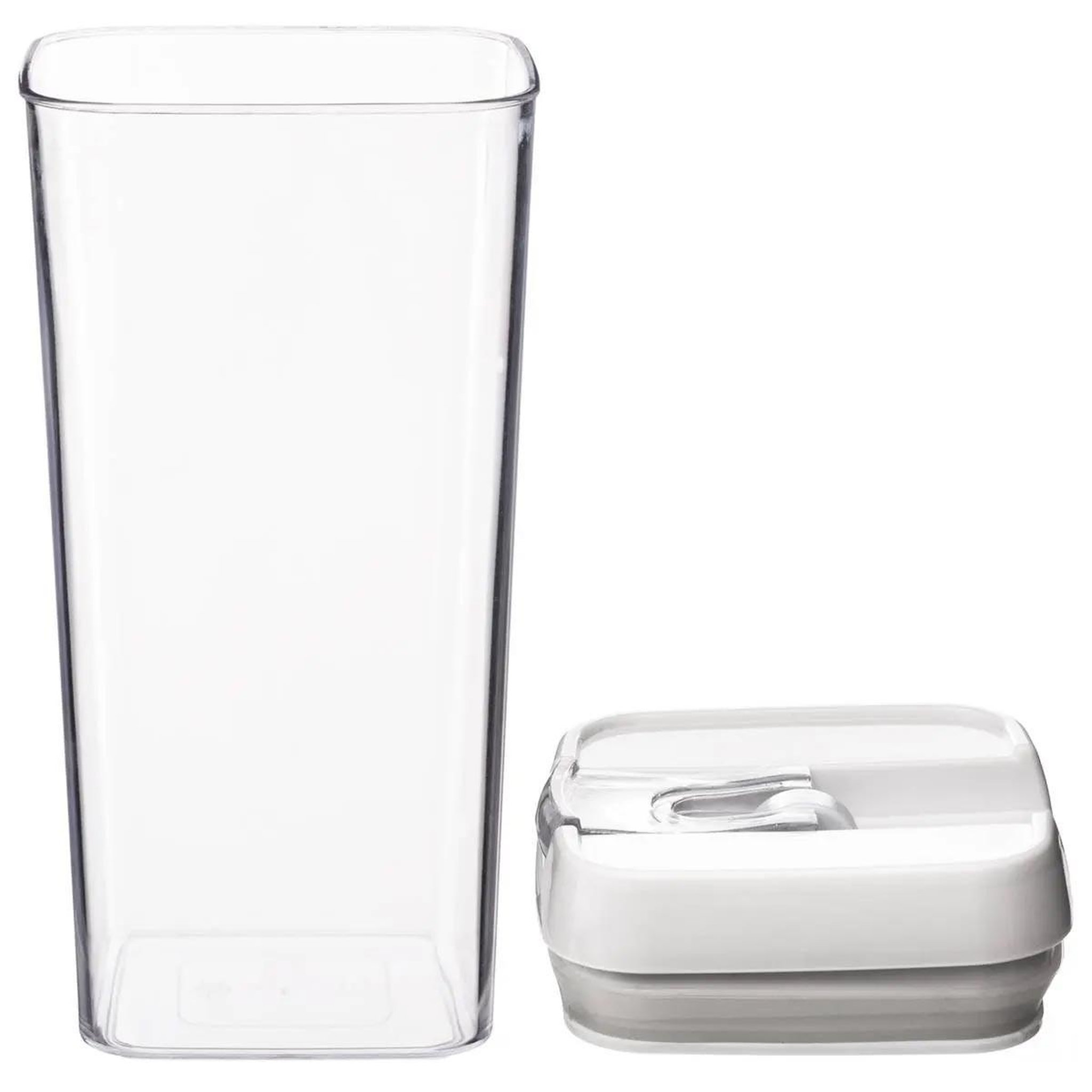 Voir la diapositive 2 : FIVE Bocal en Plastique Carré  Oslo  1,2L Transparent