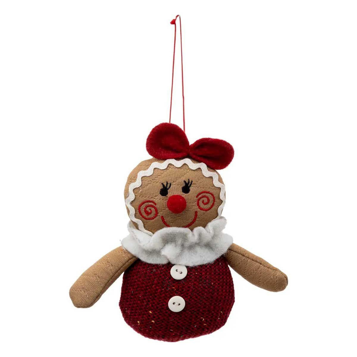 ATMOSPHERA Sujet de Noël  Fille Pain d'Épice  14cm Rouge