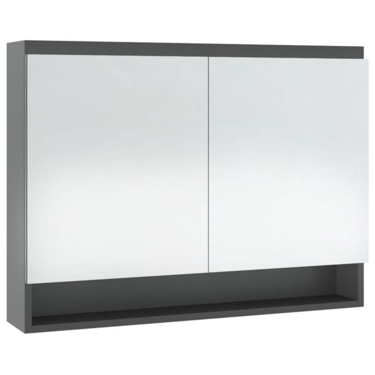 VIDAXL Armoire à miroir de salle de bain 80x15x60 cm MDF Gris