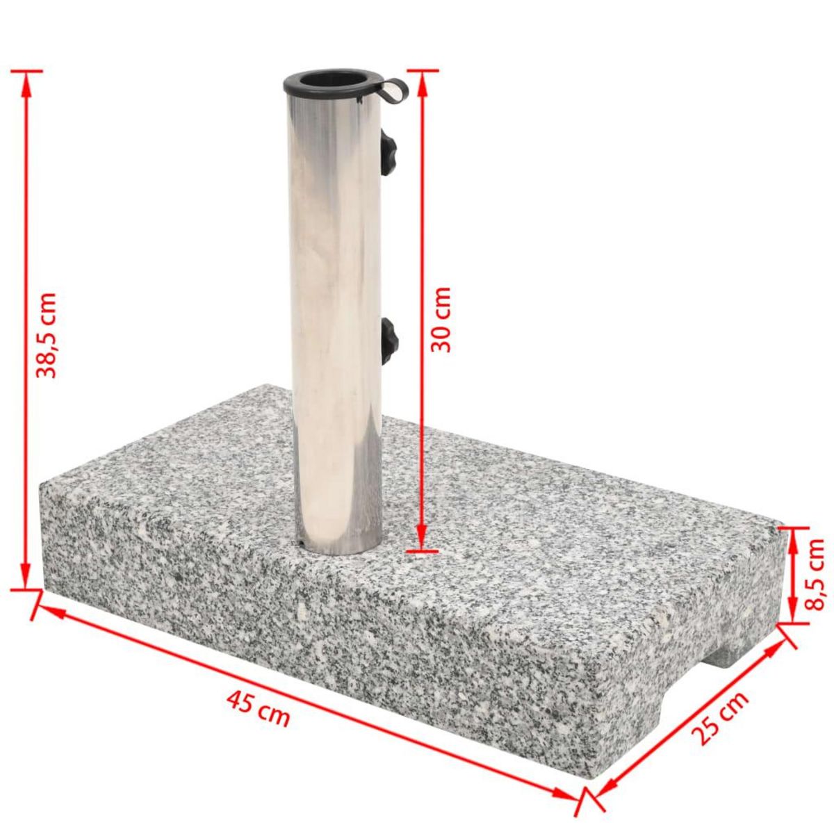 VIDAXL Socle de parasol Granite rectangulaire 25 kg