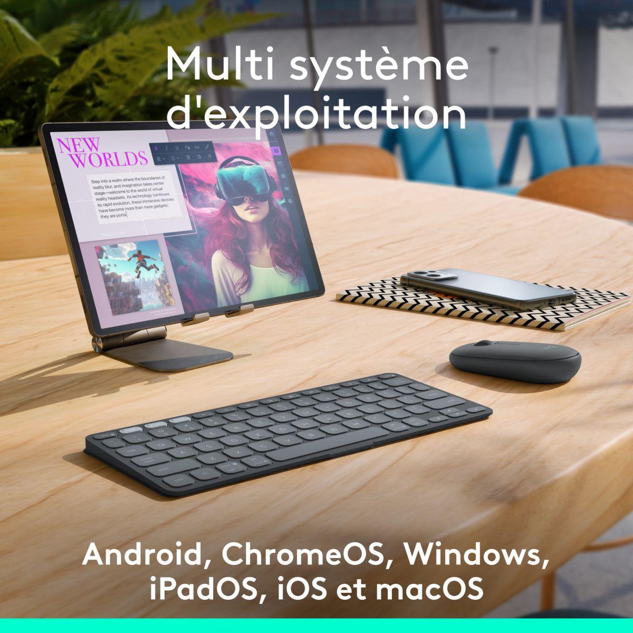Voir la diapositive 5 : Logitech Etui Keys-To-Go 2 Universel Lilas