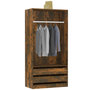 Voir la diapositive 3 : VIDAXL Garde-robe Chene fume 100x50x200 cm Bois d'ingenierie