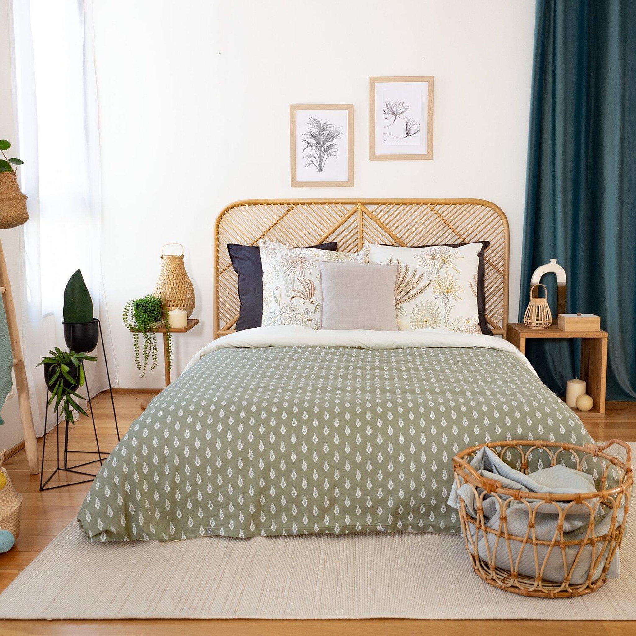 Voir la diapositive 4 : Home collection Parure housse de couette 100% coton 57fils tinguelie
