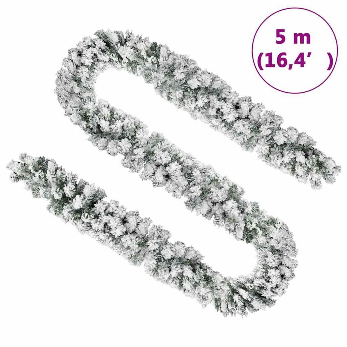 VIDAXL Guirlande de Noël avec neige floquee Vert 5 m PVC